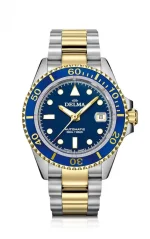 Orologio da uomo Delma Watches in colore argento con cinturino in acciaio Commodore Silver / Gold Blue 43MM Automatic