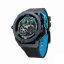 Montre homme Mazzucato en argent noir avec bracelet en caoutchouc RIM Monza Black / Blue - 48MM Automatic