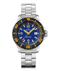 Stříbrné pánské hodinky Delma s ocelovým páskem Blue Shark IV Silver 47MM Automatic
