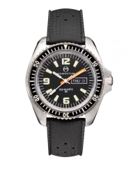 Montre Momentum Watches pour homme de couleur argent avec bracelet en caoutchouc Sea Quartz 30 Tropic FKM Rubber 42MM