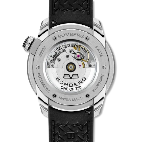 Zilveren herenhorloge van Bomberg Watches met leren band AUTOMATIC DÍA DE LOS MUERTOS 43MM Automatic