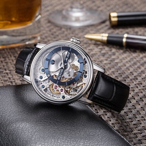 Relógio masculino Epos na cor prata com pulseira de couro Verso 3435.313.20.16.25 43,5MM Automatic