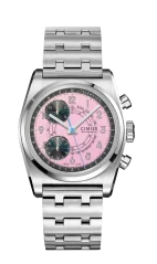 Relógio Cimier pulseira de prata com pulseira de aço para homem 711 HERITAGE CHRONOGRAPH POP PINK Steel 39,5MM Automatic