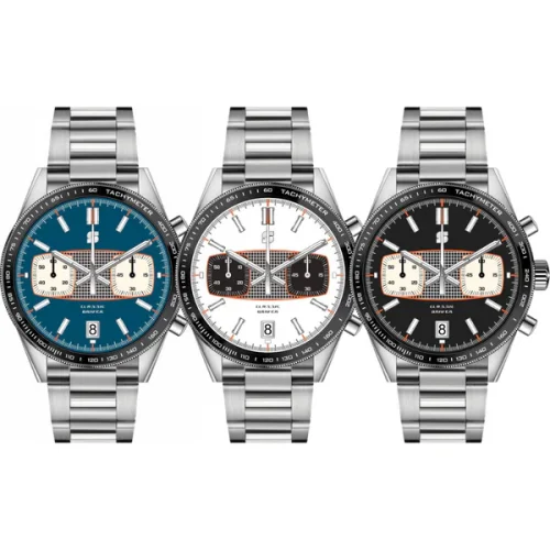 Montre Straton Watches pour homme de couleur argent avec bracelet en acier Classic Driver MKII Black Dial 40MM