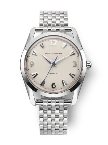 Strieborné pánske hodinky Nivada Grenchen s ocelovým opaskom Antarctic 35004M12 35MM