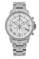 Orologio da uomo Louis XVI in argento con cinturino in acciaio Palais Royale With Diamond 1845 - Silver 43MM