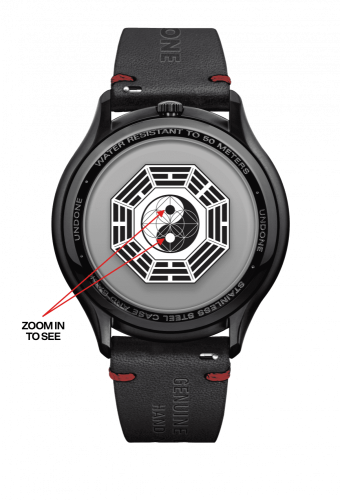 Montre Undone Watches pour hommes en noir avec bracelet en cuir Zen Cartograph Black 40MM