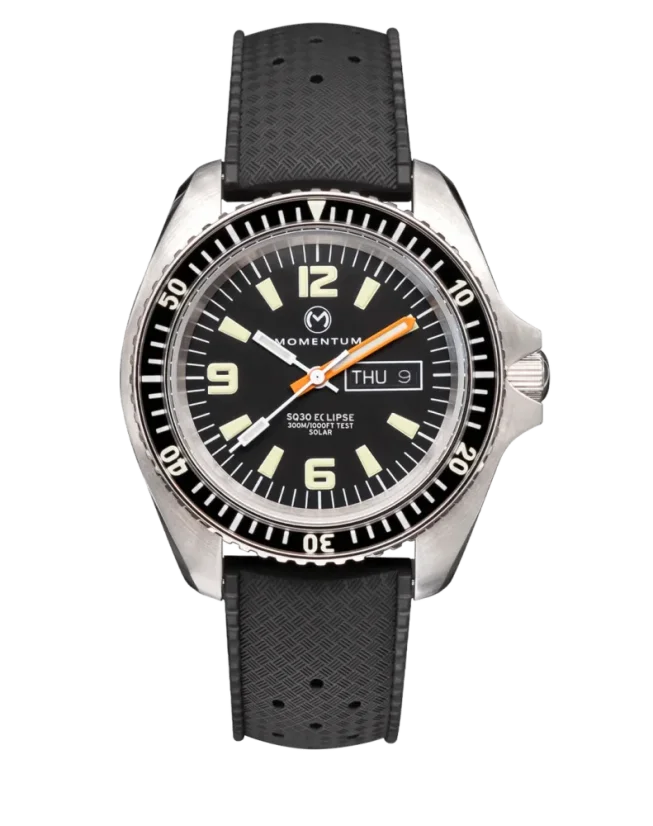 Men's silver Momentum Watch with rubber strap SQ30 Eclipse