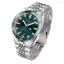 Zilverkleurig herenhorloge van Circula Watches met stalen riem band AquaSport GMT - Blue 40MM Automatic