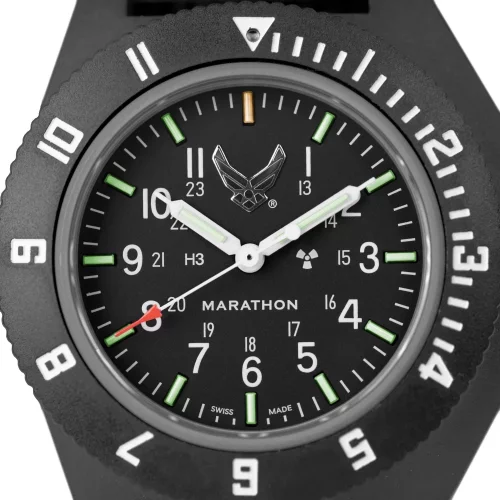 Czarny zegarek Marathon Watches z nylonowym paskiem Official USAF™ Pilot's 41MM
