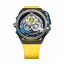 Czarny męski zegarek Mazzucato z gumowym paskiem Rim Sport Black / Yellow - 48MM Automatic