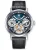 Stříbrné pánské hodinky Waldhoff s koženým páskem Ultramatic II Black Sand 42,5MM Automatic