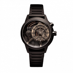 Hnědé pánské hodinky The Electricianz s ocelovým páskem The Brown Z 45MM