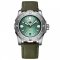 Męski srebrny zegarek Phoibos Watches ze skórzanym paskiem Great Wall 300M - Green Automatic 42MM Limited Edition