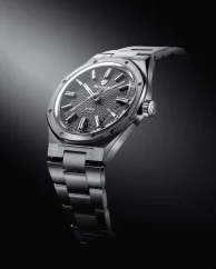 Men's silver Nivada Grenchen watch with steel strap F77 TITANIUM ANTHRACITE 68006A77 37MM Automatic