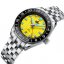 Reloj Phoibos Watches plateado para hombre con correa de acero GMT Wave Master 200M - PY049F Yellow Automatic 40MM