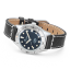 Montre Squale pour homme en couleur argent avec bracelet en cuir Super-Squale Sunray Black Leather - Silver 38MM Automatic