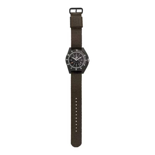 Hnědé pánské hodinky Marathon Watches s nylonovým páskem Official USMC Sage Green Pilot's Navigator with Date 41MM