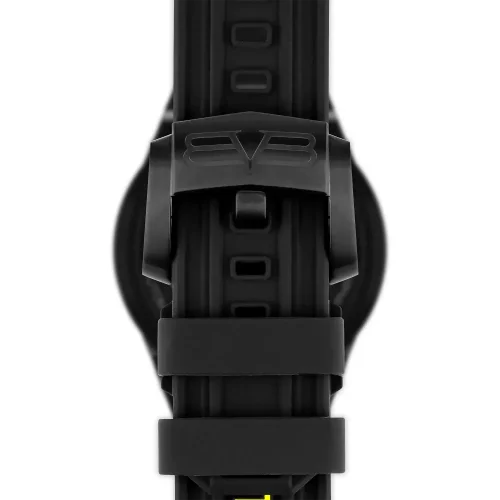 Schwarze Herrenuhr Bomberg Watches mit Gummiband CHROMA NOIRE 43MM Automatic