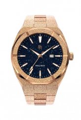 Męski zegarek Paul Rich w kolorze różowego złota ze stalowym paskiem Star Dust Frosted - Rose Gold Automatic 45MM