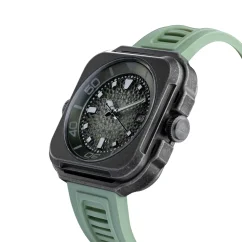 Orologio da uomo OLTO-8 nero con cinturino in gomma Coral Steward Diving Black / Green 45MM