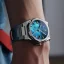 Men's silver Aisiondesign Watch with steel strap HANG GMT - Blue MOP 41MM Automatic