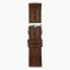 Men's silver Nordgreen watch with leather strap Pioneer Brown Sunray Dial - Brown Leather / Silver 42MM