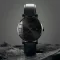 Stříbrné pánské hodinky Henryarcher Watches s koženým páskem Sekvens - Mørk Nero 40MM Automatic