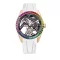 Relógio Agelocer Watches ouro para homens com elástico Tourbillon Rainbow Series White 42MM
