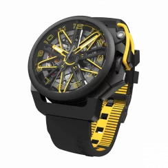 Orologio Mazzucato bracciale da uomo nero con elastico RIM Gt Black / White - 42MM Automatic