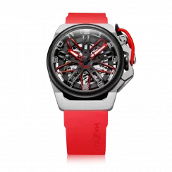 Relógio masculino de prata Mazzucato com bracelete de borracha RIM Gt Black / Red - 42MM Automatic