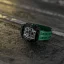 Schwarze Herrenuhr Tsar Bomba Watch mit Gummiband TB8204Q - Black / Green 43,5MM