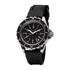 Men's silver Marathon watch with rubber strap Large Diver's Quartz 41MM