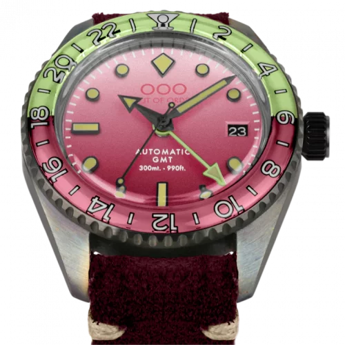 Orologio da uomo Out Of Order Watches in colore argento con cinturino in pelle Cosmopolitan GMT 40MM Automatic