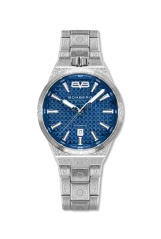 Men's silver Bomberg Watch with steel strap OCEAN BLUE 43MM Automatic