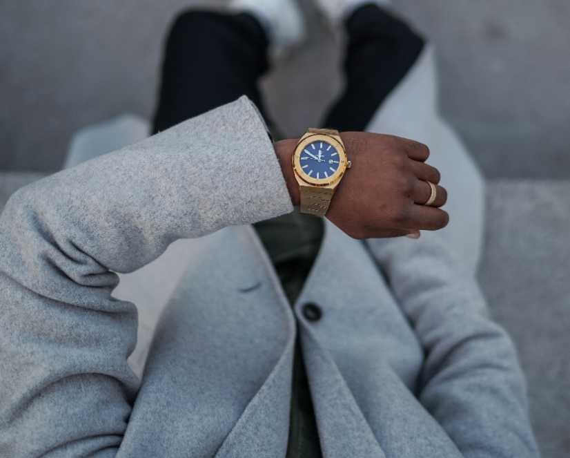 Men's Paul Rich gold watch with steel strap Royal Touch 45MM