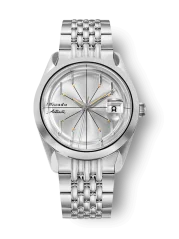 Stříbrné pánské hodinky Nivada Grenchen s ocelový páskem Antarctic Spider 32023A04 38MM Automatic