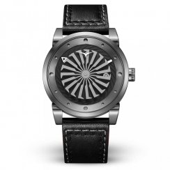Men's black Zinvo Watches watch with genuine leather belt Blade Gunmetal - Black 44MM