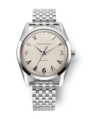 Męski srebrny zegarek Nivada Grenchen z pasem stalowym Antarctic 35001M12 35MM