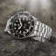 Stříbrné pánské hodinky NTH Watches s ocelovým páskem Barracuda Vintage Legends Series No Date - Black Automatic 40MM