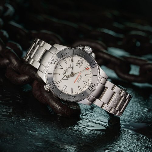 Męski srebrny zegarek Davosa ze stalowym paskiem Argonautic BG - Silver 43MM Automatic