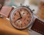 Men's silver Undone Watch with leather strap Vintage Salmon 40MM