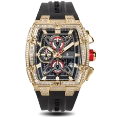 Men's gold Ralph Christian watch with a rubber band The Polaris Chrono Ice - Regal Noir 42,5MM