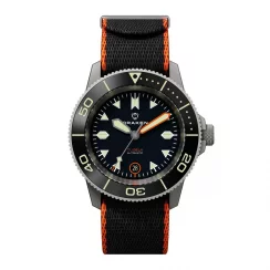 Men's silver Draken watch with steel strap Tugela – Black 42MM