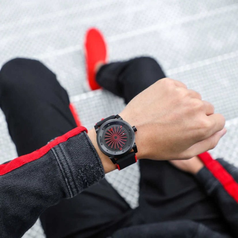 Men's black Zinvo Watches watch with genuine leather belt Blade Corsa - Black 44MM