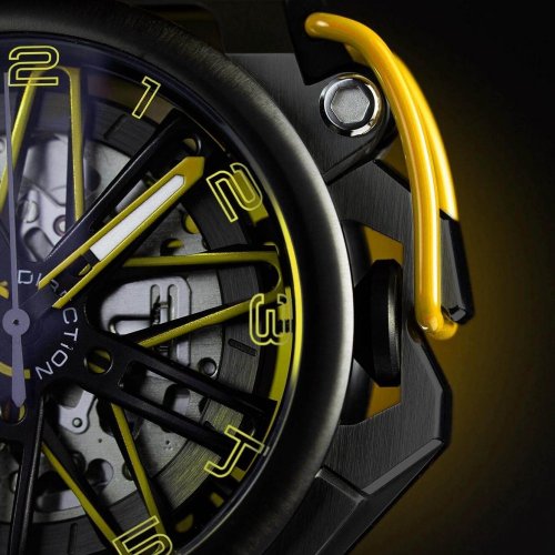 Men's Mazzucato black watch with rubber strap RIM Gt Black / White - 42MM Automatic