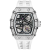 Men's silver Tsar Bomba Watch with a rubber band TB8209D - Silver / White Automatic 43,5MM