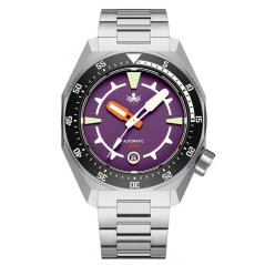 Zilverkleurig herenhorloge van Phoibos Watches met stalen band Depth Hunter 300M PY060H Automatic 40MM