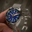 Montre Oceancrawler Watches pour homme en argent avec bracelet en acier Core Diver - Lapis Lazuli Edition 44MM