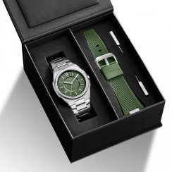 Ασημένια ανδρικά ρολόγια Zinvo Watches με ατσάλινο ιμάντα Rival - Oasis Silver 44MM